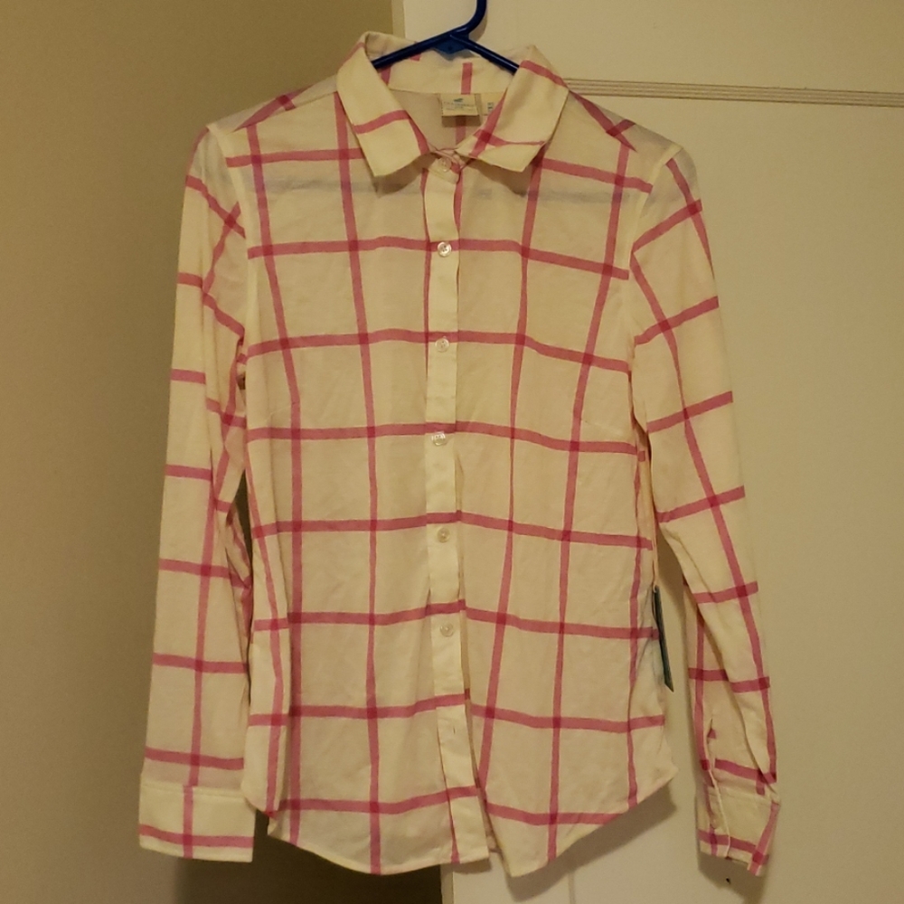 Caribbean Joe Button up plaid shirt